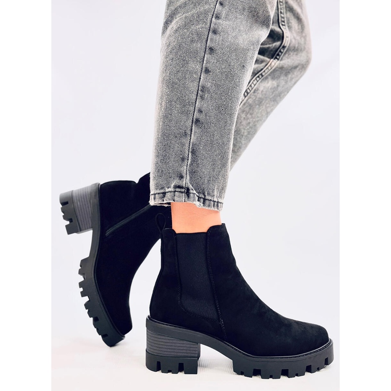 Ragga Black kotníkové boty na vysokém podpatku černá 2