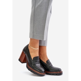 Dámské boty na vysokém podpatku vyrobené z eko kůže, černá Vinceza 58105 1