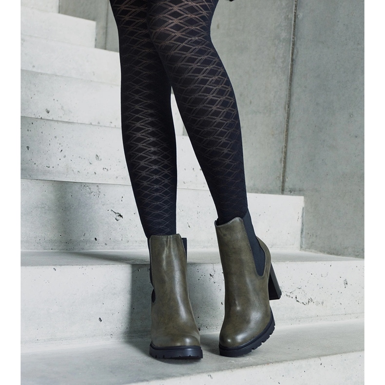 Zelené nazouvací kotníkové boty z ekokůže Motena zelená 2 Zelené nazouvací kotníkové boty z ekokůže Motena zelená 2