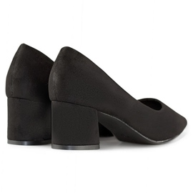 Semišové lodičky na nízkém podpatku, klasické černé dámské lodičky na vysokém podpatku černá 1