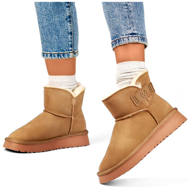 Dámské sněhule z přírodní kůže, dámské zateplené boty, béžové zimní boty béžový 2 Dámské sněhule z přírodní kůže, dámské zateplené boty, béžové zimní boty béžový 2