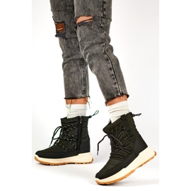 Černé sportovní sněhule, dámské šněrovací, zateplené zimní boty s plochou podrážkou černá 1 Černé sportovní sněhule, dámské šněrovací, zateplené zimní boty s plochou podrážkou černá 1