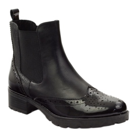 Kotníkové boty Caprice Jodhpur kozačky dámské boty 25405 černý 1