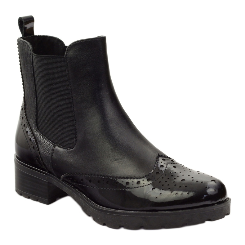 Kotníkové boty Caprice Jodhpur kozačky dámské boty 25405 černý 1