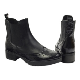 Kotníkové boty Caprice Jodhpur kozačky dámské boty 25405 černý 3