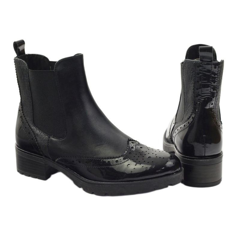 Kotníkové boty Caprice Jodhpur kozačky dámské boty 25405 černý 3