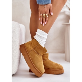 News Sněhové boty s nízkým dámským na platformě izolované velbloudí kožešinou hnědý 2