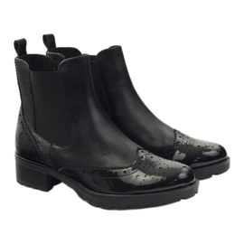 Kotníkové boty Caprice Jodhpur kozačky dámské boty 25405 černý 4