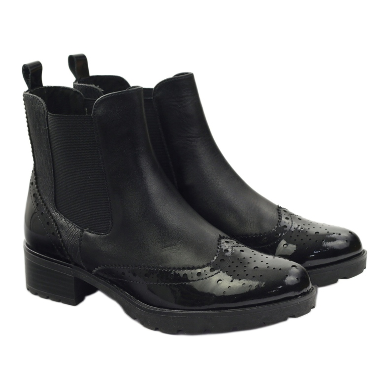Kotníkové boty Caprice Jodhpur kozačky dámské boty 25405 černý 4