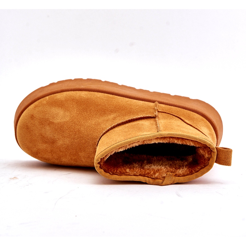 News Sněhové boty s nízkým dámským na platformě izolované velbloudí kožešinou hnědý 1