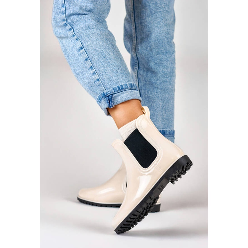 Dámské boty Chelsea, béžové, DC21BE béžový 2 Dámské boty Chelsea, béžové, DC21BE béžový 2