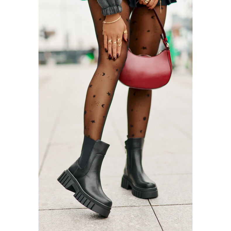 Zateplené Chelsea Boots se zipem S.Barski HY42-975 Black černý 1