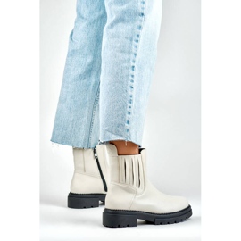 Dámské zateplené boty Chelsea, béžová 250041BE-PU béžový 2