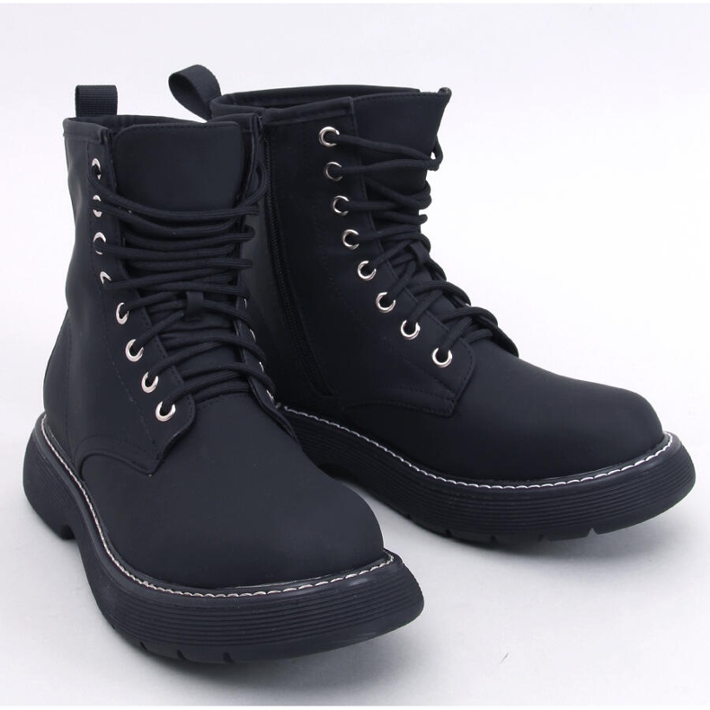 Šněrovací kotníkové boty Peddy Black černý 1