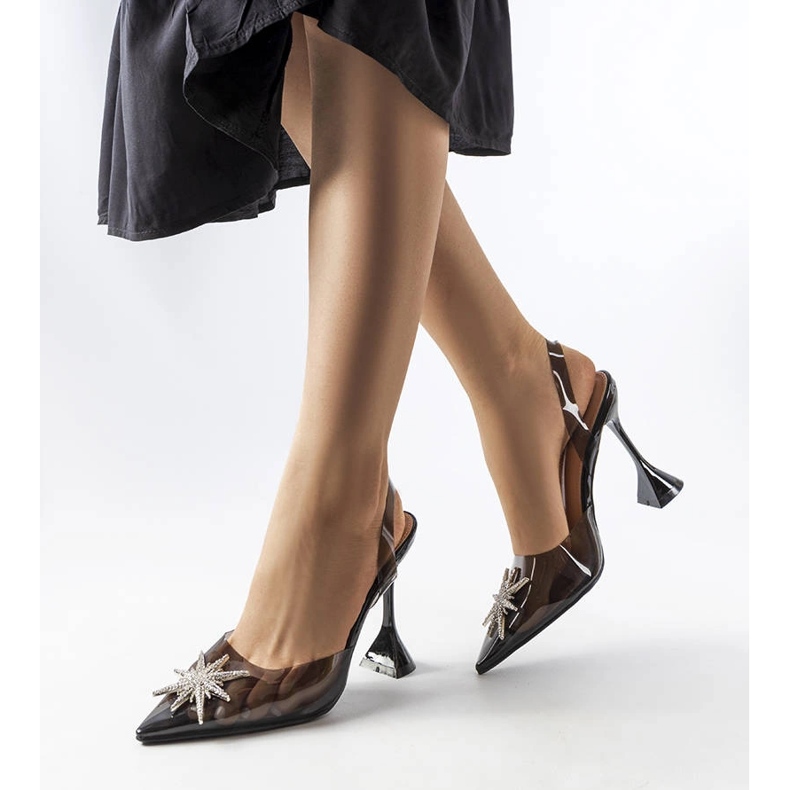 Černé průhledné lodičky Huette černá 1