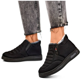 Dámské nízké kotníkové sněhule, zateplené, černé 7792B černá 1