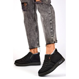 Dámské nízké kotníkové sněhule, zateplené, černé 7792B černá 2