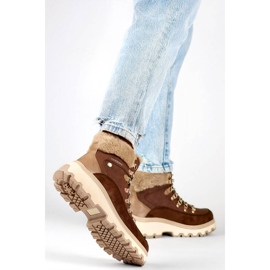 Dámské zateplené kozačky, béžové CC-44BR hnědý 2