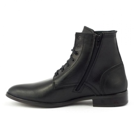 Olivier Pánské kožené Chelsea boots, nezateplené, 287 Black černá 1