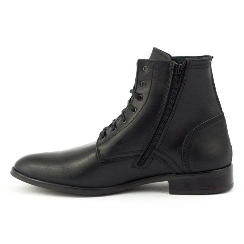 Olivier Pánské kožené Chelsea boots, nezateplené, 287 Black černá 1