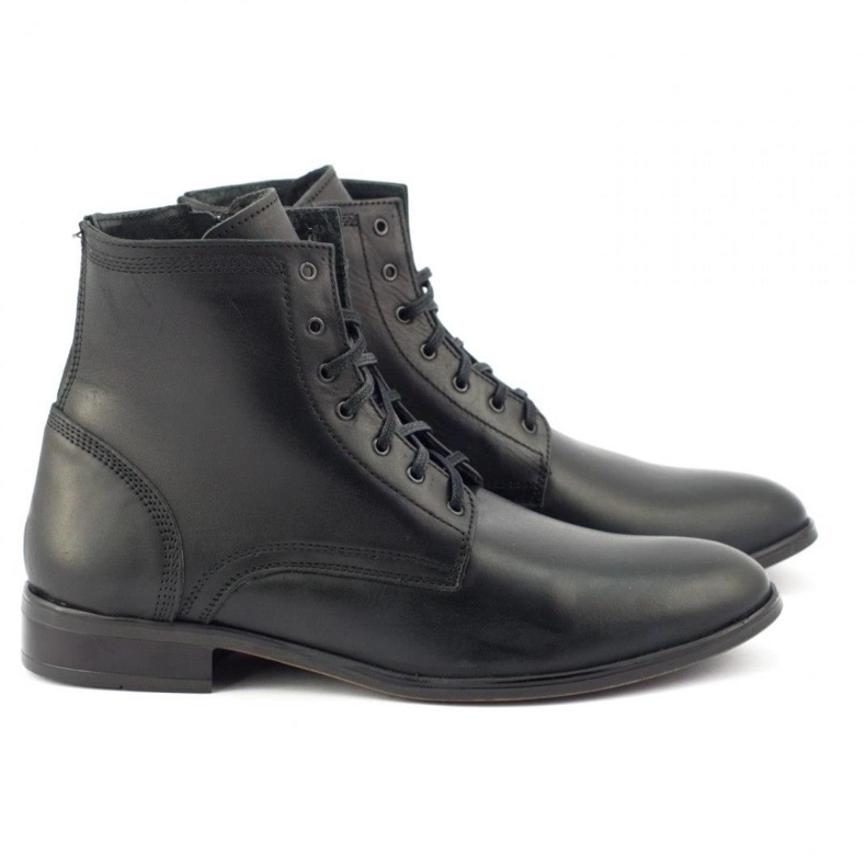 Olivier Pánské kožené Chelsea boots, nezateplené, 287 Black černý 2