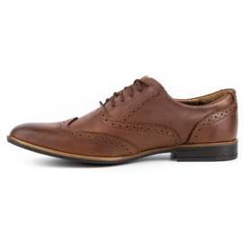 Olivier Kožené společenské boty Brogues 306GT hnědé hnědý 4