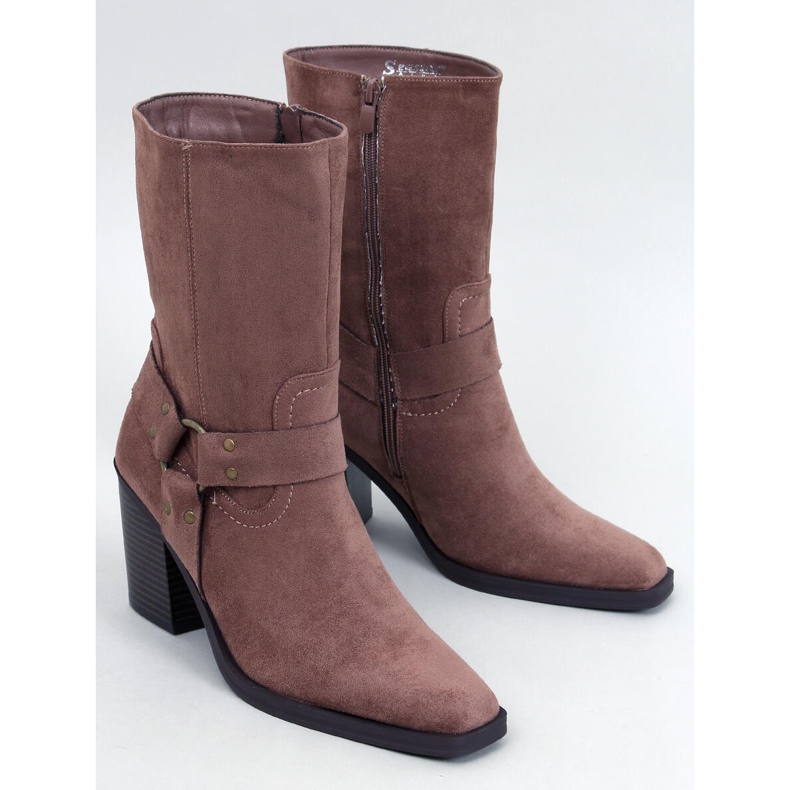 Kovbojské semišové boty Hardin Khaki hnědý 1