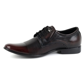 Olivier Pánské elegantní kožené boty 302T3 cherry červený 1