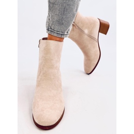 Klasické semišové kozačky Natina Beige béžový 1