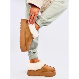 Krátké sněhule Yogi Camel s kožíškem hnědý 2
