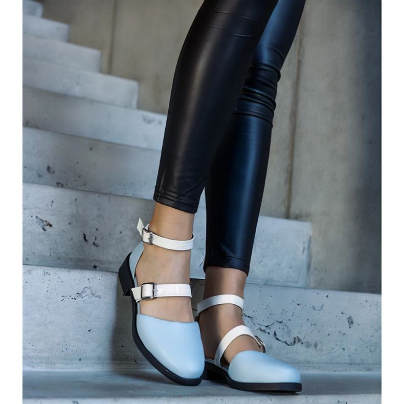 Modré balerínky s přezkou Josiane modrý 2