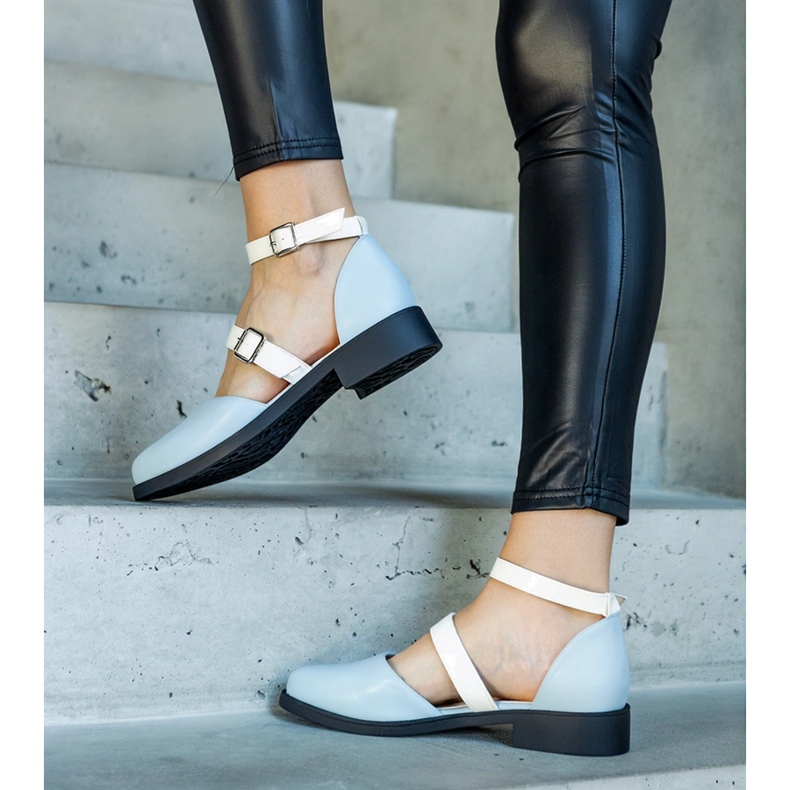 Modré balerínky s přezkou Josiane modrý 1