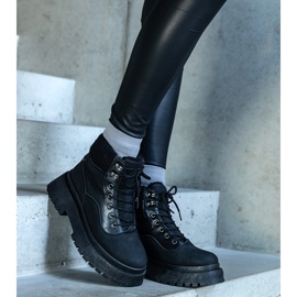 Černé tenisky se silnou podrážkou a kožešinou Best černá 1