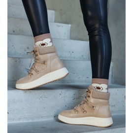 Béžové kotníkové boty Rosemarie se silnou podrážkou béžový 1