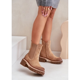 Zateplené Chelsea boty Camel Linneviae se zipem hnědý 2 Zateplené Chelsea boty Camel Linneviae se zipem hnědý 2