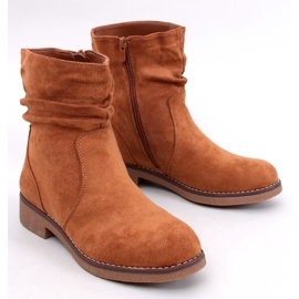 Volánkové kotníkové boty Bracy Camel hnědý 1