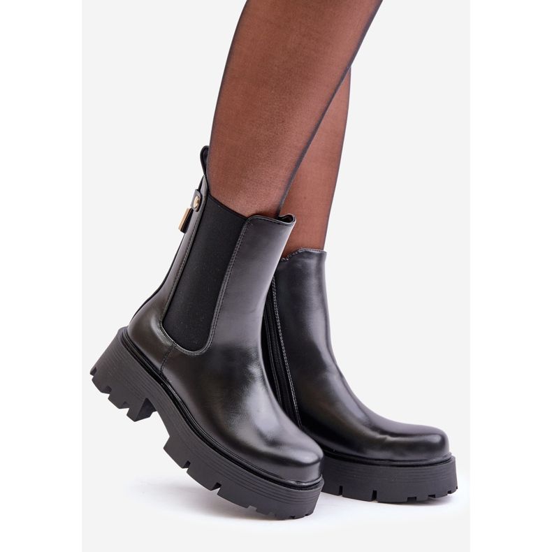 Chelsea boty na zip, Eco Leather Black Ninnet černý 1