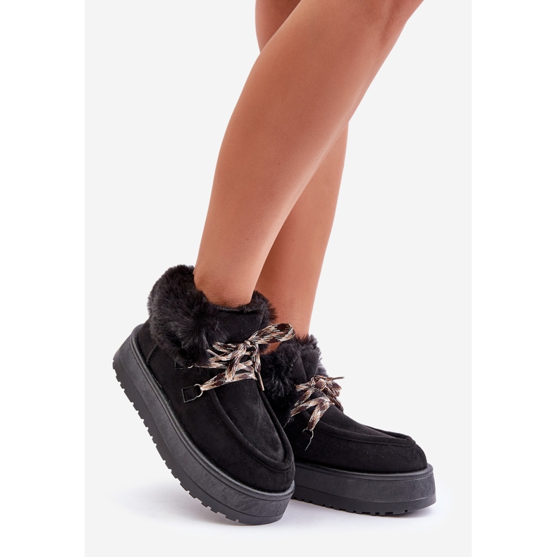 Dámské nízké boty do sněhu s kožíškem, černá Neathren 1 Dámské nízké boty do sněhu s kožíškem, černá Neathren 1