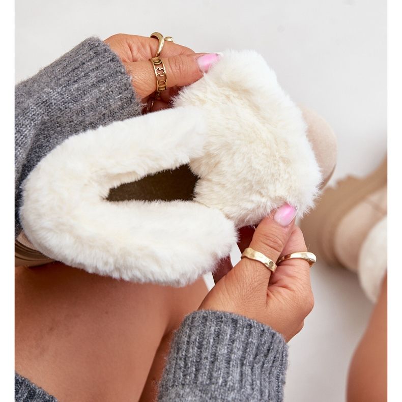 Dámské šněrovací pastičky s kožešinou, světle béžová vaminia béžový 2