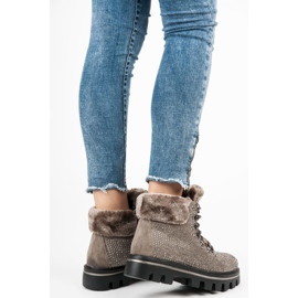 Kylie Stylové kozačky s chráničem hnědý 1