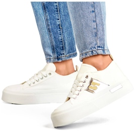 Nízké tenisky se silnou podrážkou, bílé LY100W bílý 1