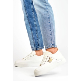 Nízké tenisky se silnou podrážkou, bílé LY100W bílý 2