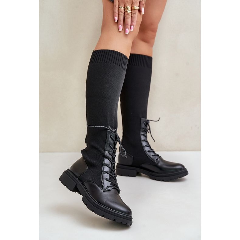 Černé Iranel nazouvací boty se svrškem ponožky černá 2