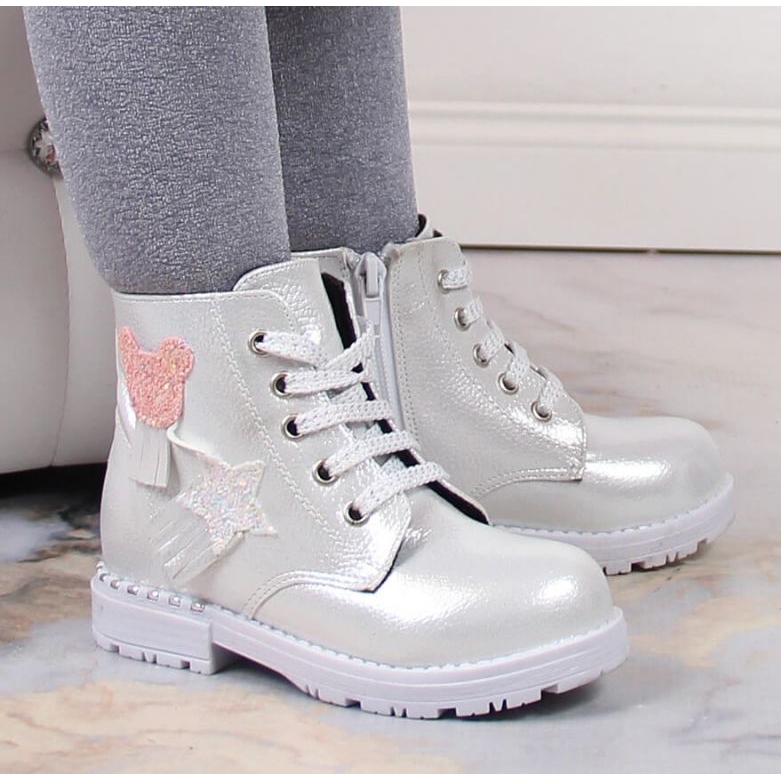 Třpytivé zateplené boty Potocki Jr WOL121C stříbrný 1