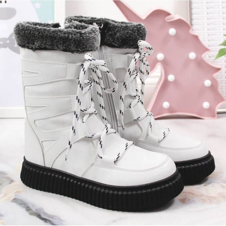 Kožešinové boty Potocki Jr. WOL123B bílý 1