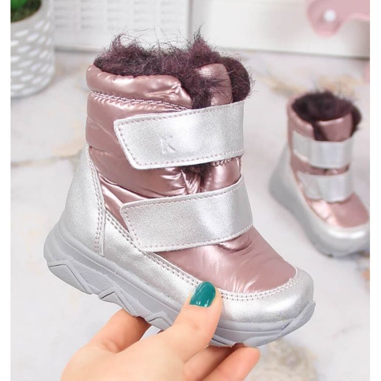 Voděodolné sněhule s membránou na suchý zip Kornecki KOR6895B růžový 1