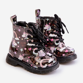 Dětské zateplené kozačky se zipem Unicorns Black Tiptop černý 1
