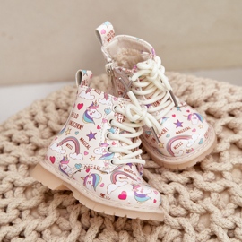 Dětské zateplené kozačky se zipem Unicorns Beige Tiptop béžový 7