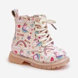 Dětské zateplené kozačky se zipem Unicorns Beige Tiptop béžový 8