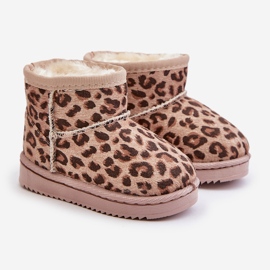 Dětské zateplené sněhule s leopardím vzorem Béžová Nallita béžový 1